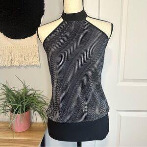 Vintage black and light purple halter top